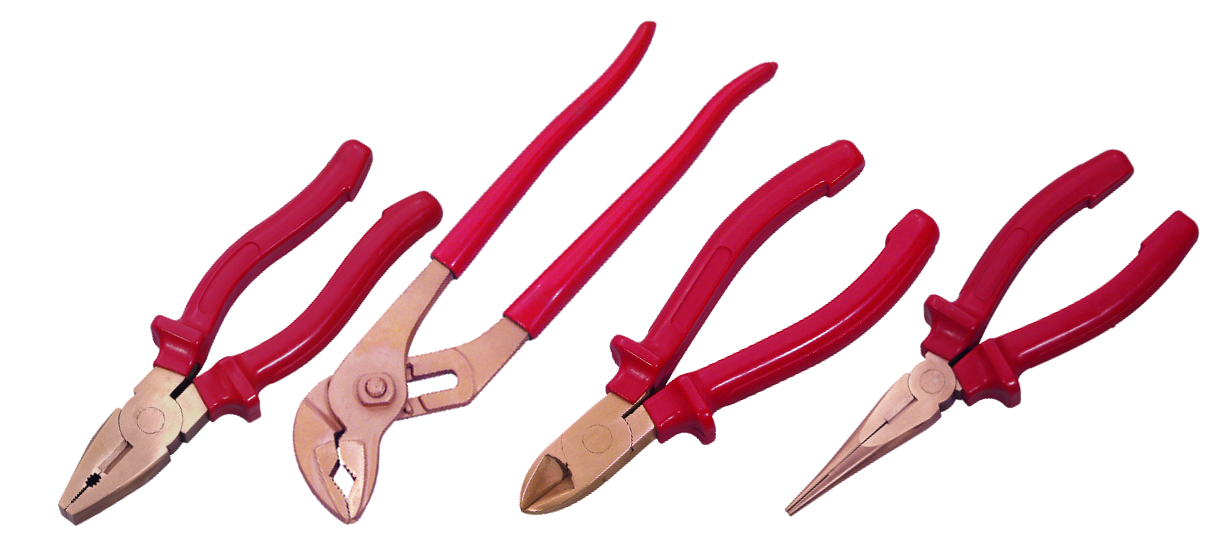 Juego antichispa cobre alicates