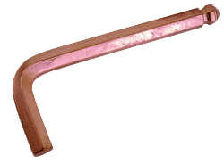 Llave hexagonal 6 puntos con extremo esférico antichispa de cobre 63 x 3mm