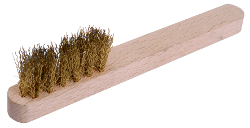 Escobillo antichispa bronce mango madera limpieza bujias alambre redondo rizado 145