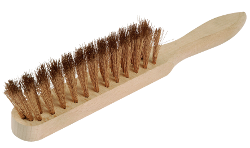 Escobillo antichispa bronce mango madera alambre bronce estañado rizado 310 2