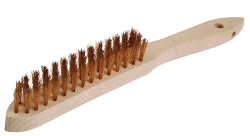 Escobillo antichispa bronce mango madera alambre bronce estañado rizado 290 4