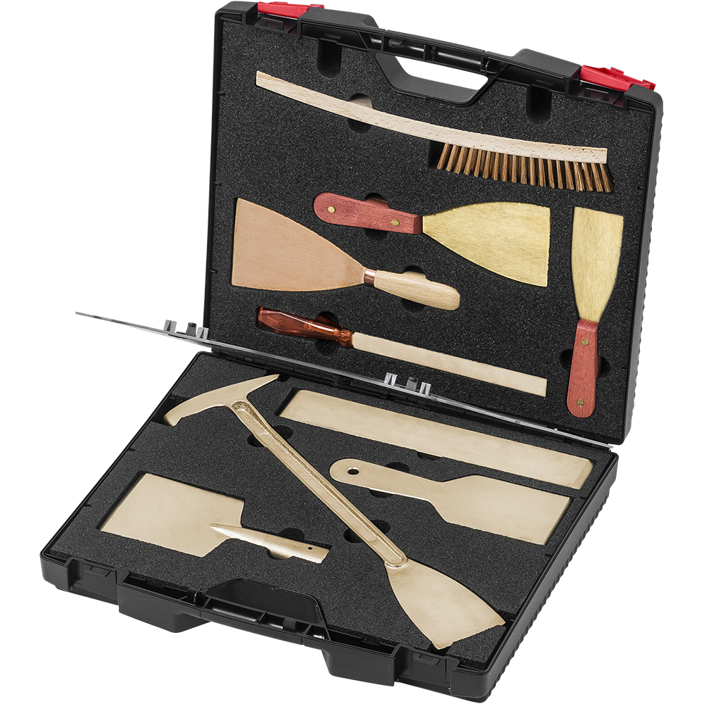 Kit de herramientas de limpieza de cabina de pulverización 10 piezas con incrustaciones de espuma de bronce 7000g