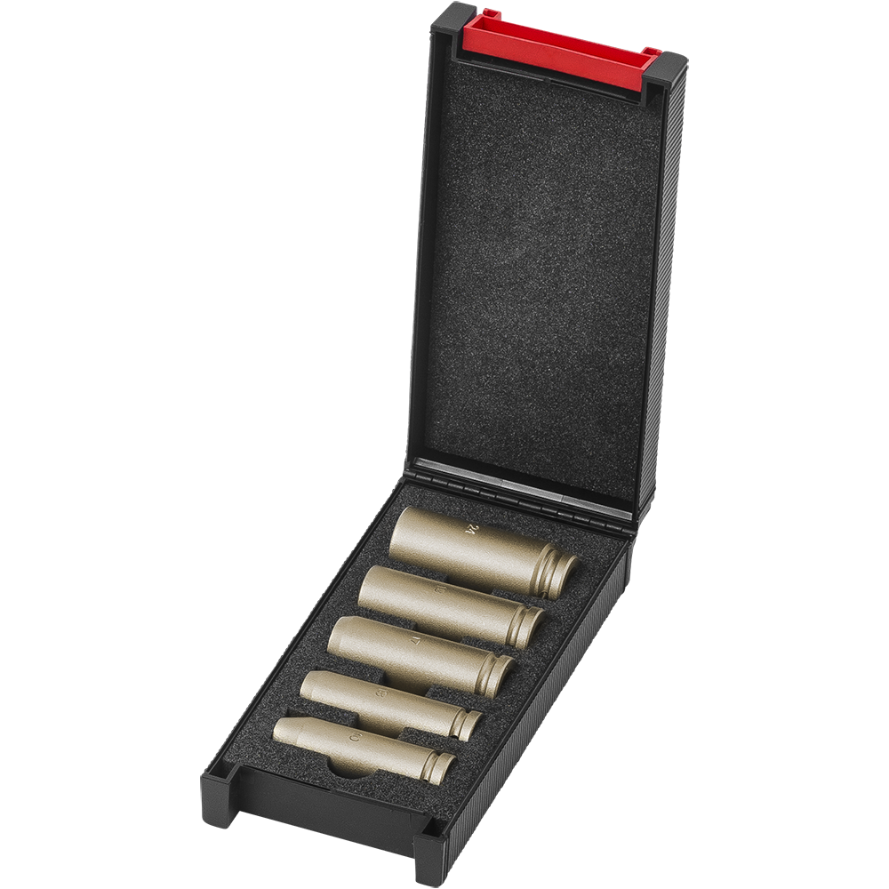 Juego de socket de impacto 12 largo 5 piezas 10 24mm