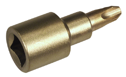 Dado de destornillador de bronce plano cruzada 1 2 antichispa 60 4PH