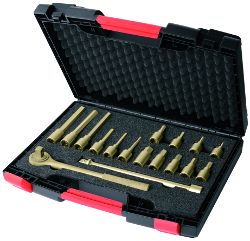 Juego de enchufes de destornillador de bronce 12 antichispa 18 piezas